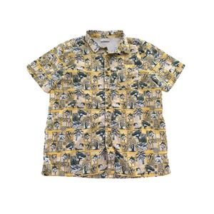 Columbia PFG Mens Large Yellow Tropical Fish Marlin Cocktail Print Shirt XM0693